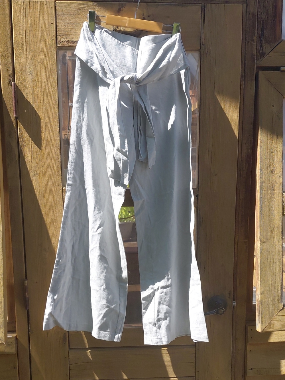 Vero Moda Light Grey Linen-Blend Wide Leg Pant